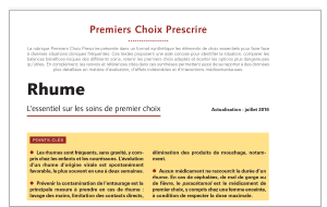 Premiers Choix Prescrire